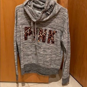 Pink Cheetah Cowl Neck